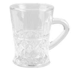 Transparentní skleněný hrnek na nápoj - 6*8*8 cm / 95 ml