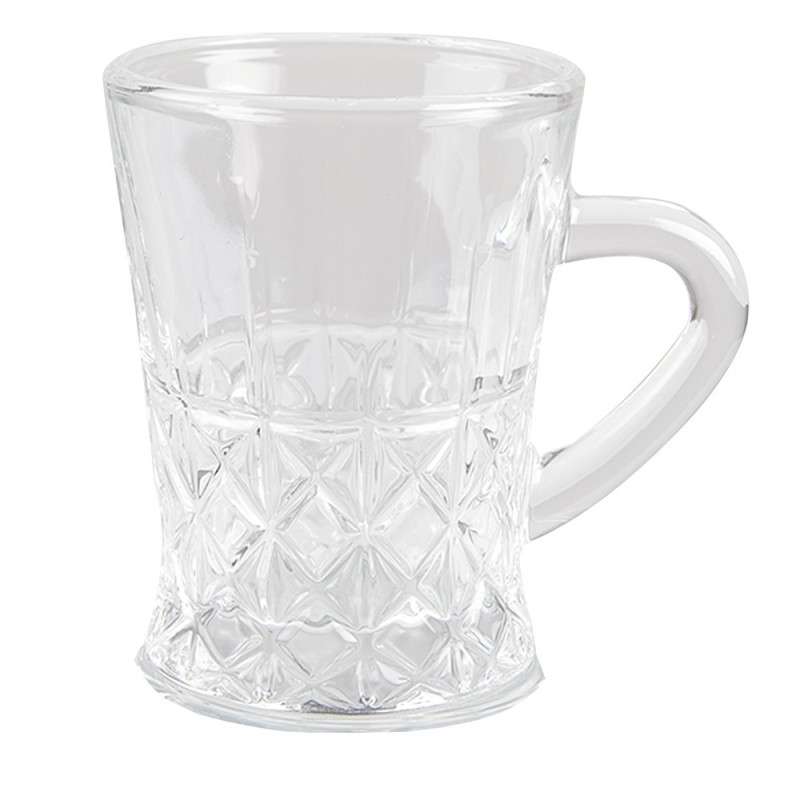 Transparentní skleněný hrnek na nápoj - 6*8*8 cm / 95 ml
