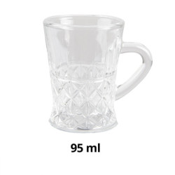 Transparentní skleněný hrnek na nápoj - 6*8*8 cm / 95 ml