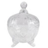 Transparentní skleněná miska dóza na cukrovinky s víkem - Ø 15*20 cm