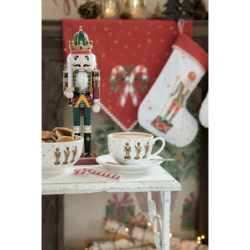 Porcelánový šálek s podšálkem s Louskáčky Happy Little Christmas  - 12*9*6 cm / Ø 14*2 cm / 200 ml