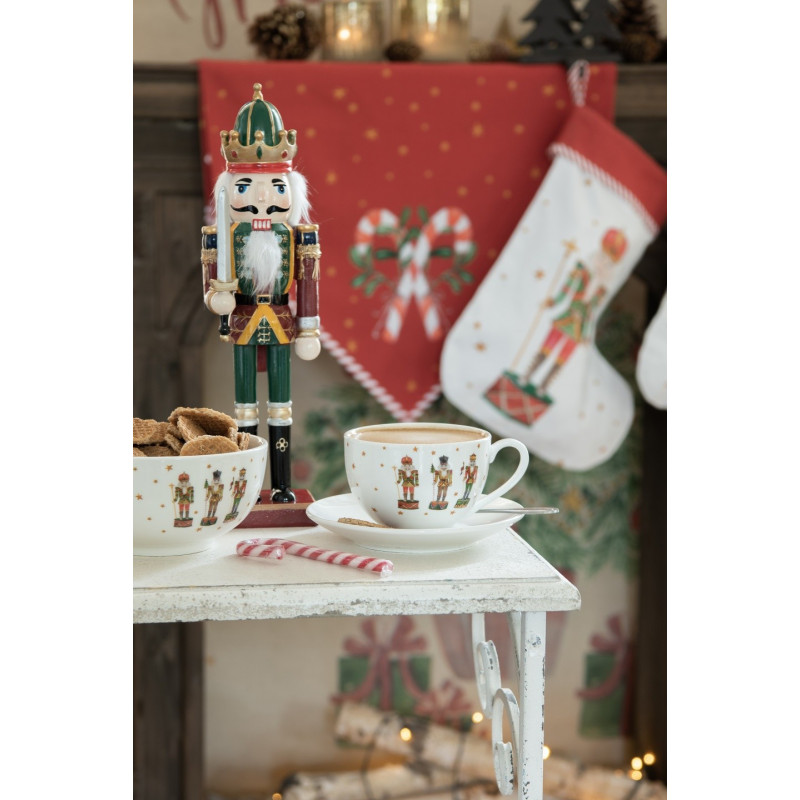 Porcelánový šálek s podšálkem s Louskáčky Happy Little Christmas  - 12*9*6 cm / Ø 14*2 cm / 200 ml