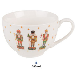 Porcelánový šálek s podšálkem s Louskáčky Happy Little Christmas  - 12*9*6 cm / Ø 14*2 cm / 200 ml