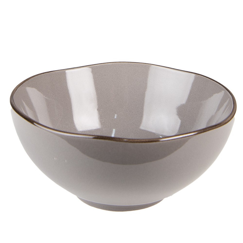 Šedá keramická miska na polévku Billo - Ø 15*7 cm / 500 ml