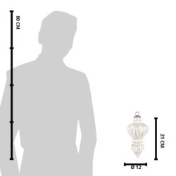 Bílá antik skleněná ozdoba baňka XL - Ø12*21 cm