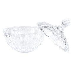 Transparentní skleněná miska dóza na cukrovinky s víkem - Ø 16*19 cm