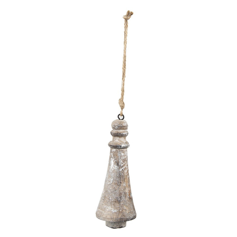 Přírodní dřevěná antik závěsná dekorace - Ø 6*16 cm