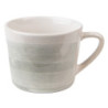 Šedo-zelený keramický šálek s podšálkem Groa - 11*8*6 cm / Ø 14*1 cm / 200 ml