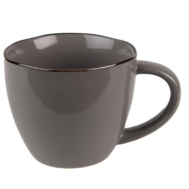 Šedý keramický hrnek Billo - 13*9*8 cm / 300 ml