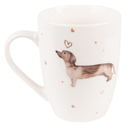 Porcelánový hrnek s jezevčíkem Dachshund Love - 12*8*10 cm / 300 ml