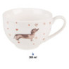 Porcelánový šálek s podšálkem s jezevčíkem Dachshund Love - 12*9*6cm / 200 ml