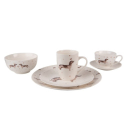 Porcelánový šálek s podšálkem s jezevčíkem Dachshund Love - 12*9*6cm / 200 ml