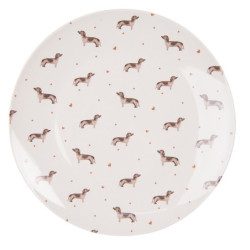 Porcelánový jídelní talíř s jezevčíky Dachshund Love - Ø 26cm