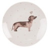 Porcelánový dezertní talíř s jezevčíkem Dachshund Love - Ø 20cm