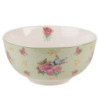Zelená porcelánová miska s květy a ptáčkem Cheerful Birdie - Ø 14*7 cm/ 500ml