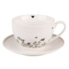 Porcelánový šálek s podšálkem s květinami Flora And Fauna - 12*9*6cm / 200ml
