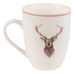 Porcelánový hrnek s jelenem Cosy Lodge - 12*8*10 cm / 300 ml