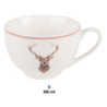 Porcelánový šálek s podšálkem s jelenem Cosy Lodge - 12*9*6 cm / 200 ml