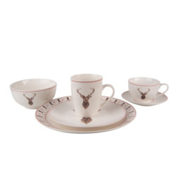 Porcelánová miska s jelenem Cosy Lodge - Ø 14*7cm/ 500ml