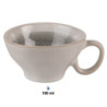Šedo-zelený keramický šálek s podšálkem Groa - 10*8*5 cm / Ø 14*1 cm / 100 ml