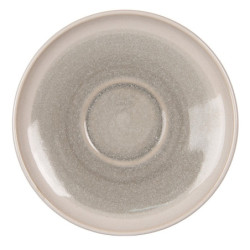 Šedo-zelený keramický šálek s podšálkem Groa - 10*8*5 cm / Ø 14*1 cm / 100 ml