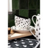 Bílo-černý porcelánový dezertní talíř se stromky Black&White X-Mas - Ø 20*2 cm