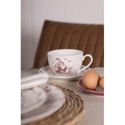 Porcelánový šálek s podšálkem Pretty Forest - 12*9*6 cm / Ø 14*2 cm / 200 ml