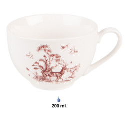 Porcelánový šálek s podšálkem Pretty Forest - 12*9*6 cm / Ø 14*2 cm / 200 ml