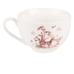 Porcelánový šálek s podšálkem Pretty Forest - 12*9*6 cm / Ø 14*2 cm / 200 ml