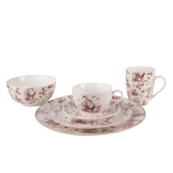 Porcelánový šálek s podšálkem Pretty Forest - 12*9*6 cm / Ø 14*2 cm / 200 ml