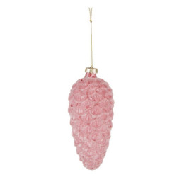 2ks růžová antik skleněná závěsná ozdoba šiška - Ø7*16cm