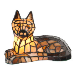 Stolní lampa Tiffany pes - 25*13*17 cm E14/max 1*25W