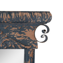 Modro-hnědé antik dřevěné nástěnné zrcadlo Mirael - 45*4*131 cm