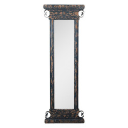 Modro-hnědé antik dřevěné nástěnné zrcadlo Mirael - 45*4*131 cm