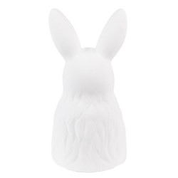 Bílá keramická dekorace socha králíka - 11*11*21 cm