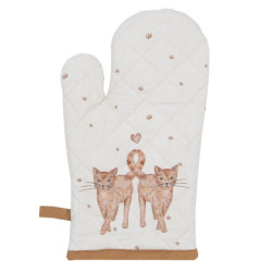 Béžová dětská chňapka - rukavice s kočičkami Kitty Cats - 12*21 cm