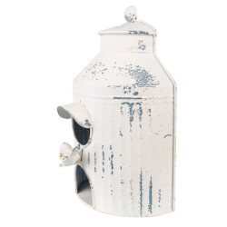 Béžová dekorativní plechová budka pro ptáčky Fun Antique - 19*13*28 cm