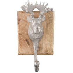Stříbrný háček s hlavou Losa - 12*7*25 cm