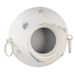 Béžový nástěnný plechový květináč Fun Antique  - 31*13*28 cm