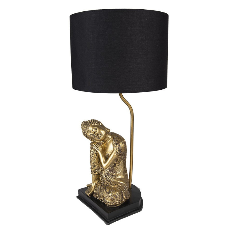 Černo-zlatá stolní lampa Buddha gold - Ø 26*54 cm E27/max 1*60W