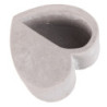 Šedý květináč ve tvaru srdce - 13*13*6 cm