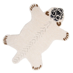 Vlněný kusový koberec medvěd Polar Bear- 60*90*2 cm
