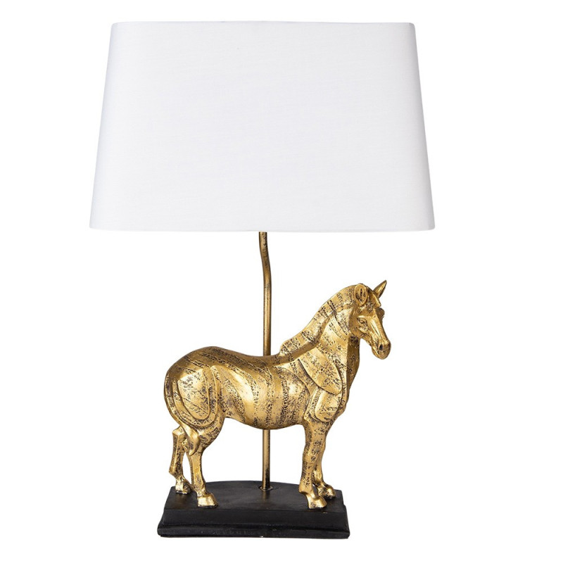Stolní lampa se zlatou dekorací koně Horse golden - 35*18*55 cm E27/max 1*60W