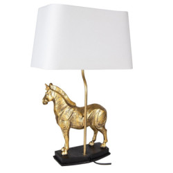 Stolní lampa se zlatou dekorací koně Horse golden - 35*18*55 cm E27/max 1*60W
