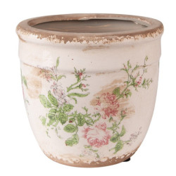 Keramický obal na květináč s růžemi Rossia M - Ø15*14 cm