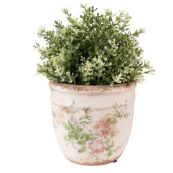 Keramický obal na květináč s růžemi Rossia M - Ø15*14 cm