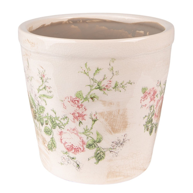 Keramický obal na květináč s růžemi Rossia L - Ø17*16 cm