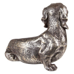 Stříbrná antik dekorace socha jezevčík - 27*15*23 cm