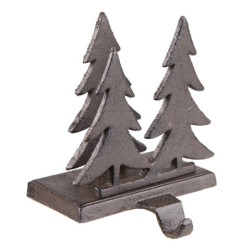 Hnědý litinový háček na punčochu ve tvaru stromku - 13*12*16 cm