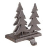 Hnědý litinový háček na punčochu ve tvaru stromku - 13*12*16 cm
